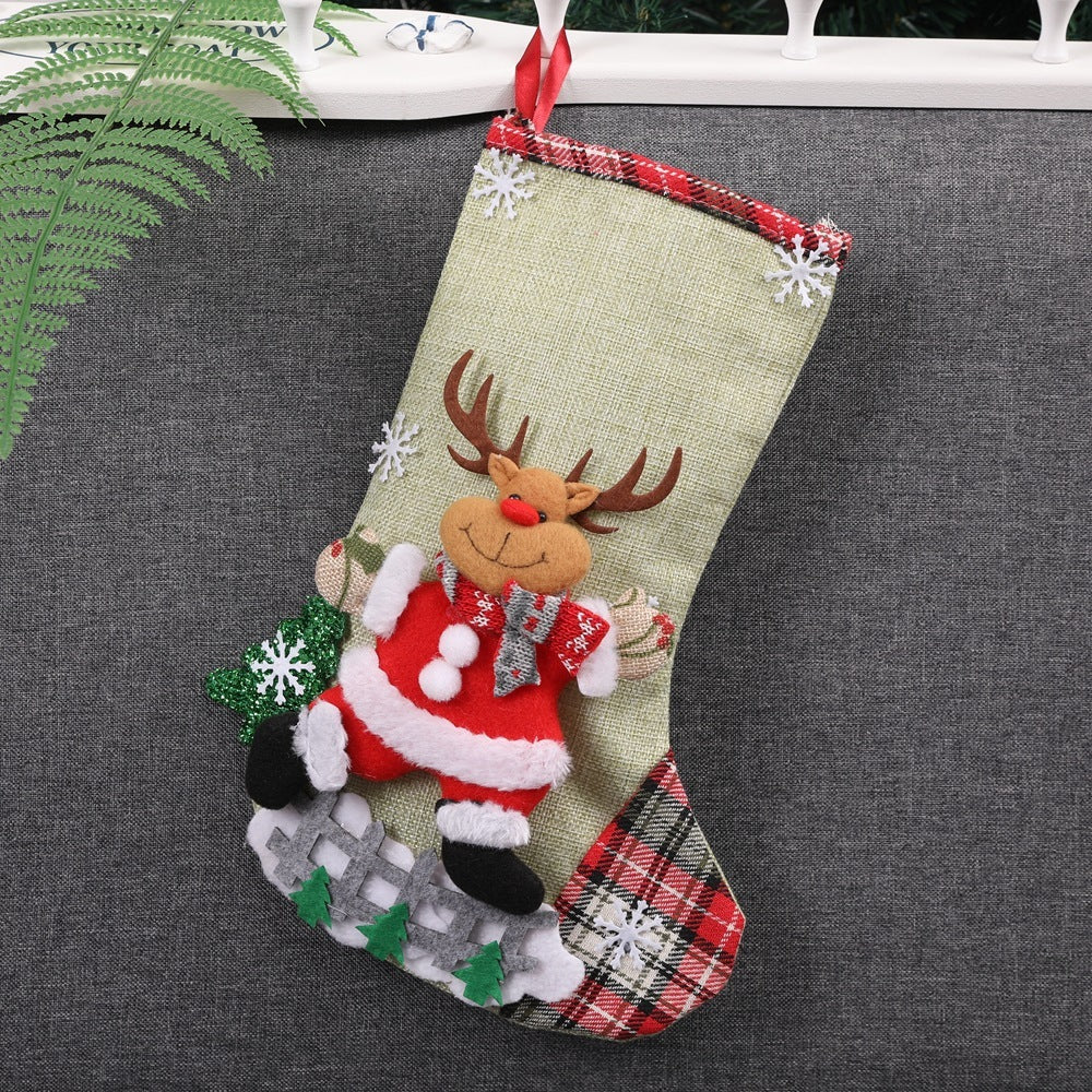 Adornos navideños Calcetines de Papá Noel Colgante de árbol de Navidad Calcetines navideños Bolsa de regalo Bolsa de Navidad