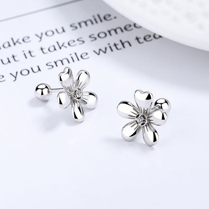 Women's Five Petal Flower Bud Thread Minimalist Personality All-match Temperament Earrings