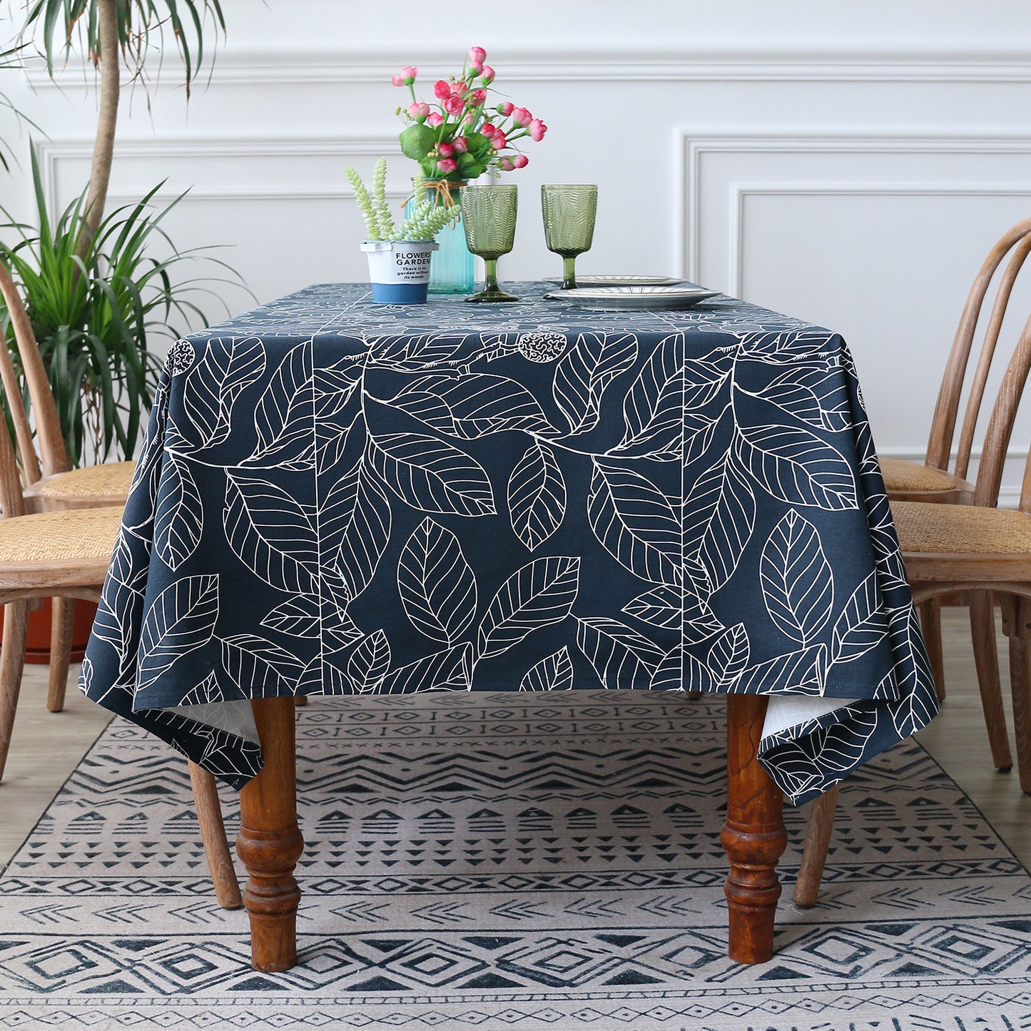 Mantel sencillo con estampado para mesa de café y comedor