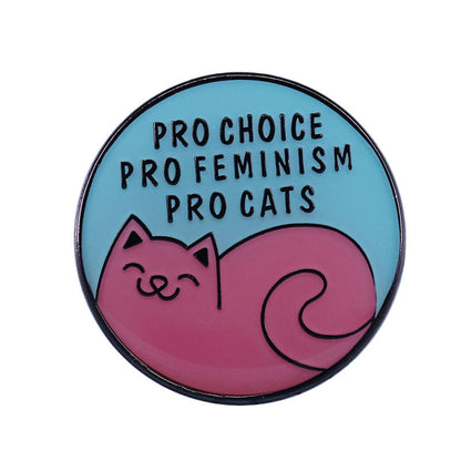 Insignia de gato lindo Insignia de gato feminista Pin de animal lindo