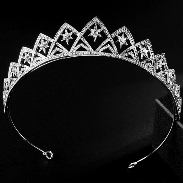 Diadema con corona de novia XINGX para boda europea