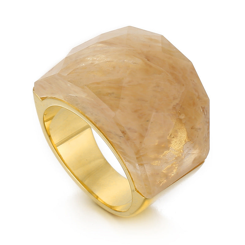 Anillo de piedra natural de moda para mujer