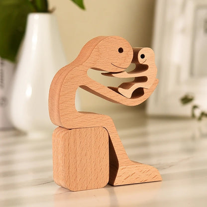 Figura de bricolaje, adorno de perro de madera, escultura, decoración del hogar, escultura de madera de un hombre y un perro, regalos de Navidad, modelo de decoración