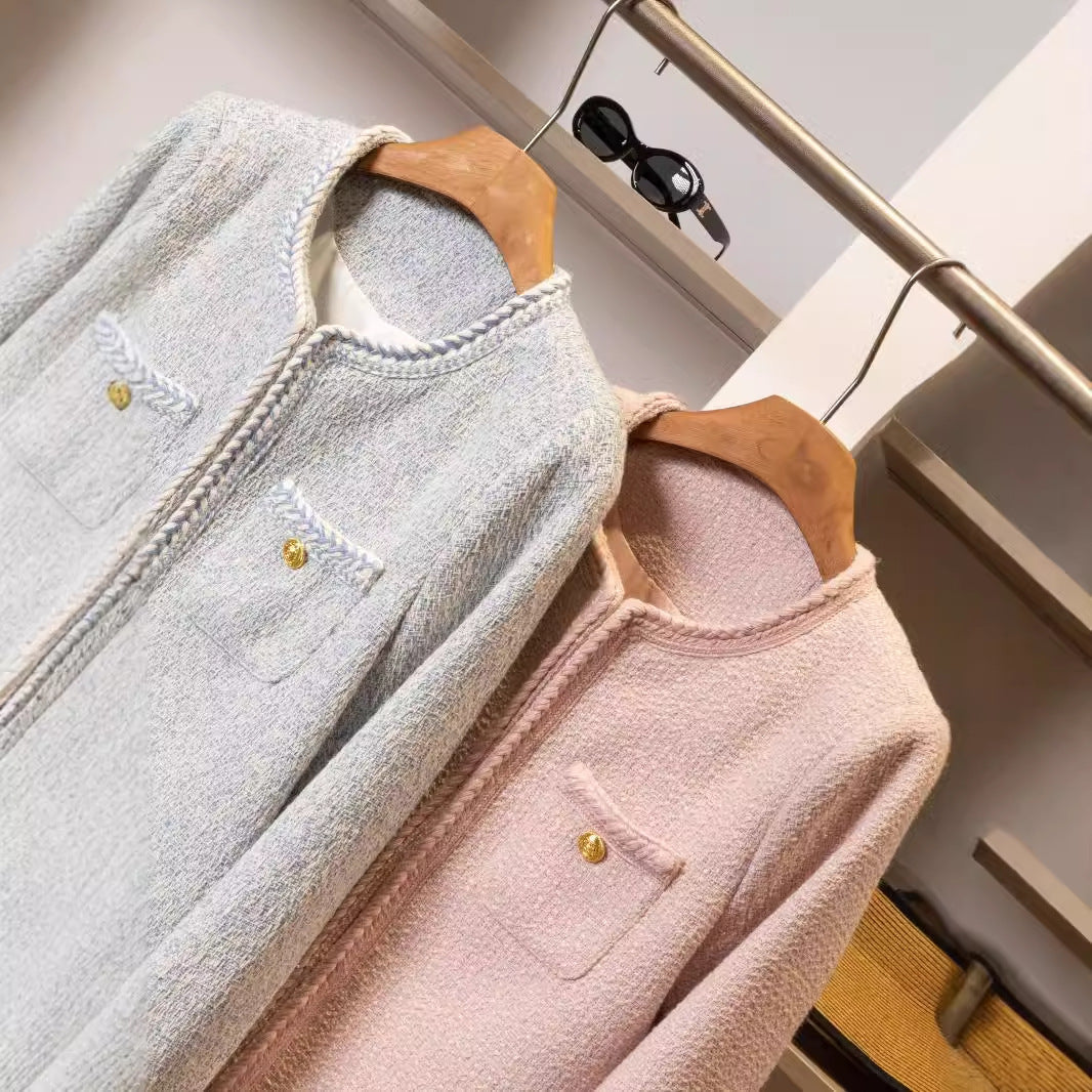 Abrigo de estilo clásico para otoño e invierno, cárdigan de moda para niñas y socialités