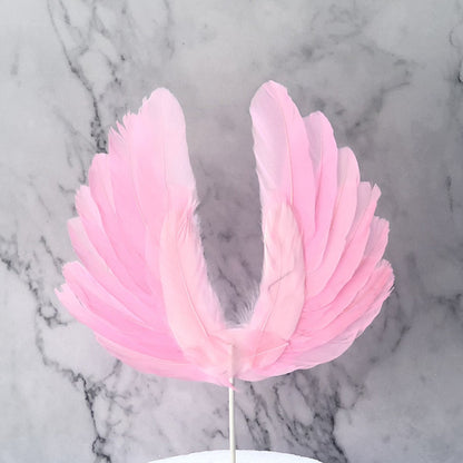 Feather wings cake decoration card