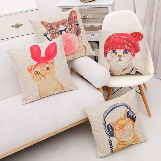 ADORABLES FUNDAS DE ALMOHADA CON FORMA DE GATO