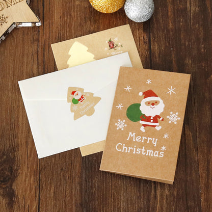 Kraft Paper Christmas Blessing Card Message Card Envelope Sticker