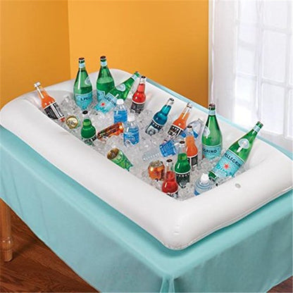 Bandeja de mesa flotante con barra de agua inflable de verano con cojín de aire y soporte para alimentos y bebidas