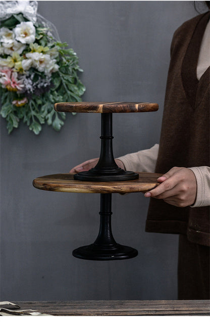 Solid wood tray dessert cake stand