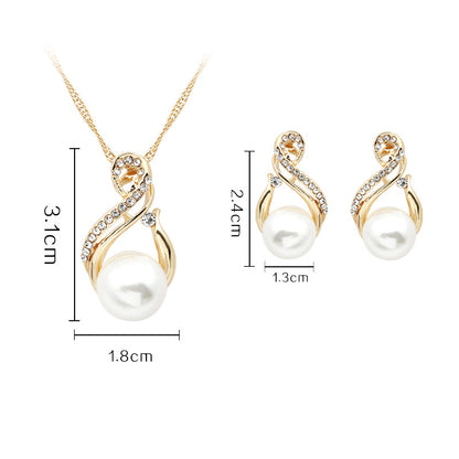 Pearl Necklace And Earrings Set Popular Dinner Bridal Accessories