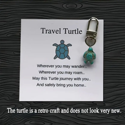 Keychain Travel Turtle Turquoise Decorative Pendant