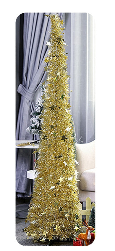 Artificial Tinsel Up Christmas Tree With Stand Gorgeous Collapsible Artificial Christmas Tree For Christmas Decorations