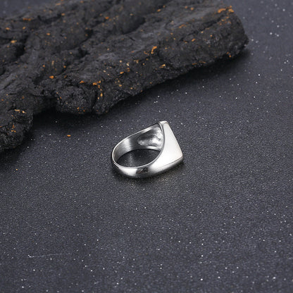 Anillo de acero inoxidable con forma de triángulo para hombre