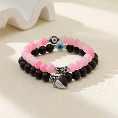 Pulsera de piedra con diseño de mal de ojo personalizada, ideal para parejas de hombres y mujeres