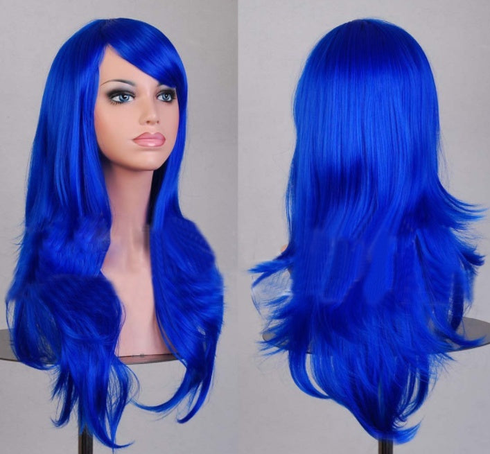 AliExpress best selling cos long scroll anime cosplay color Europe and America wig foreign trade gold models factory direct