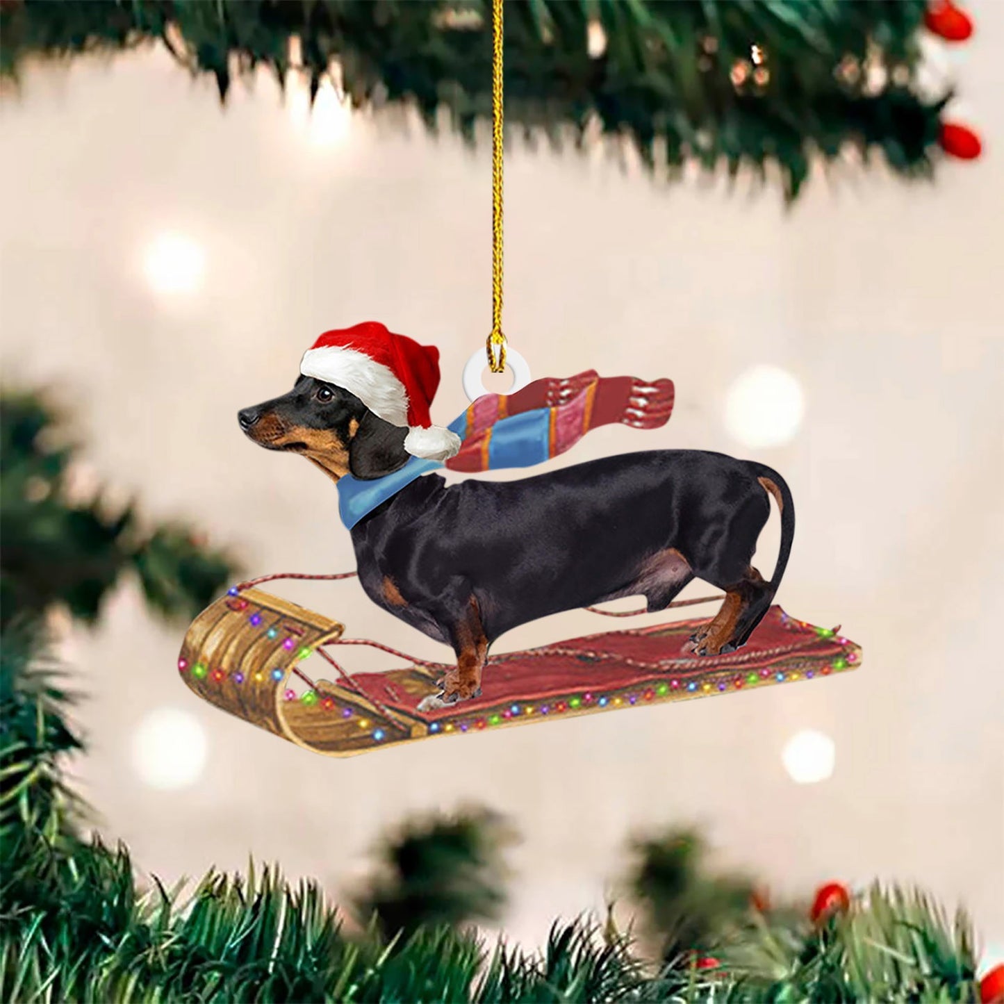 Adornos navideños con forma de salchicha para perros