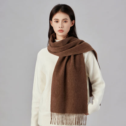 Solid Color High-grade Versatile Winter Thickened Wool Scarf For Women