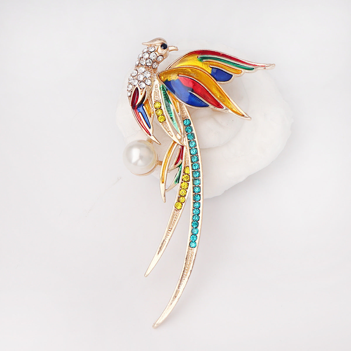 Hummingbird Phoenix Peacock Oil Drip Brooch Pin Clothing Accessories