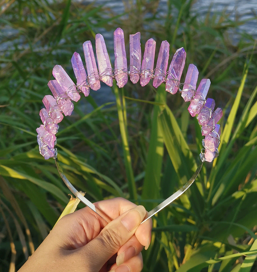 Diadema con accesorios de luna de color sirena