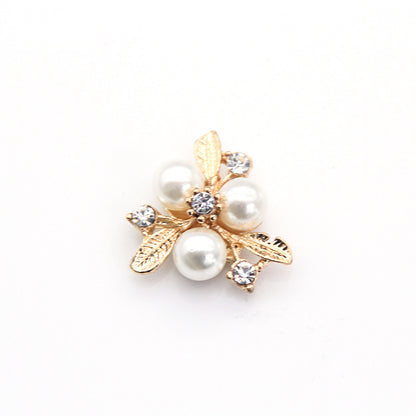 Pearl Flower Three Pearl Leaves Alloy Diamond Flowers Pendant Accessories