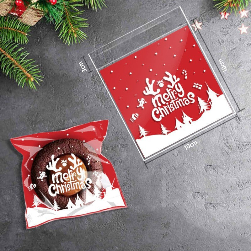 Christmas Old Man Tree Snowflake Crisp Candy Self-sealing Sticky Bag