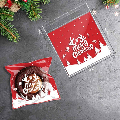 Christmas Old Man Tree Snowflake Crisp Candy Self-sealing Sticky Bag