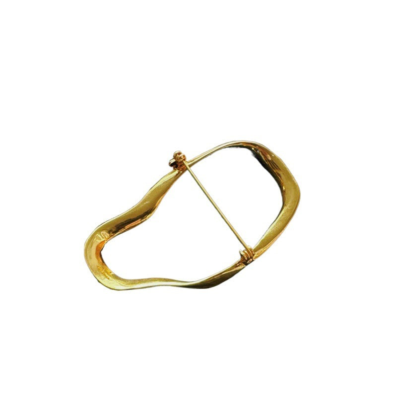 Affordable Luxury Fashion High-grade Irregular Brooch Gold British Retro Style