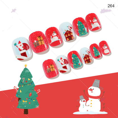 24 piezas de uñas navideñas para niños