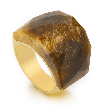 Anillo de piedra natural de moda para mujer