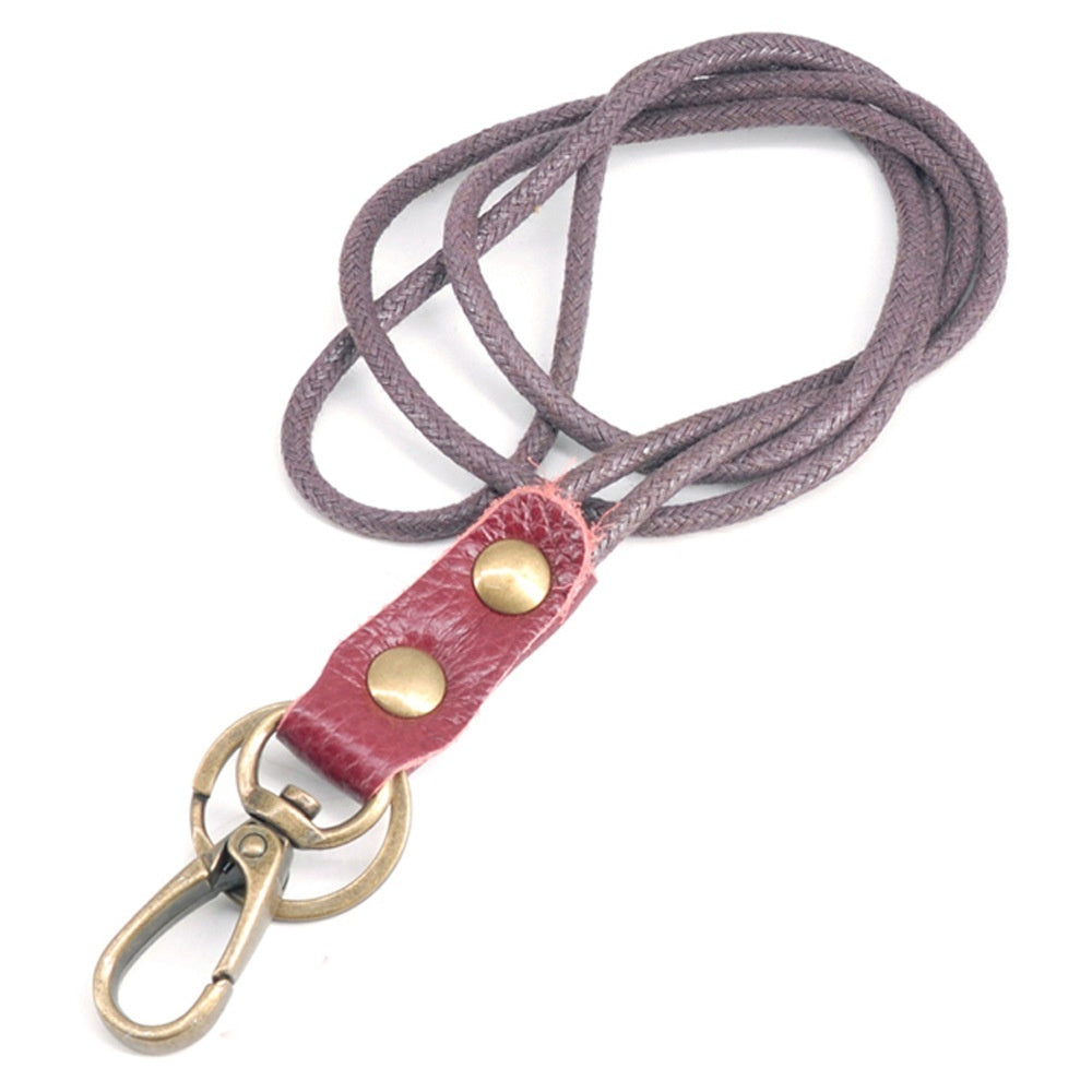 Home First Layer Cowhide Vintage Wrist Key Lanyard