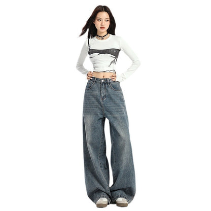 Women's American-style Retro Loose Wide-leg Pants