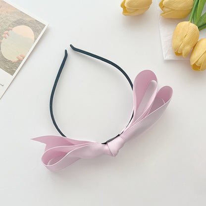 Simple High-grade French Satin Bow Headband For Women