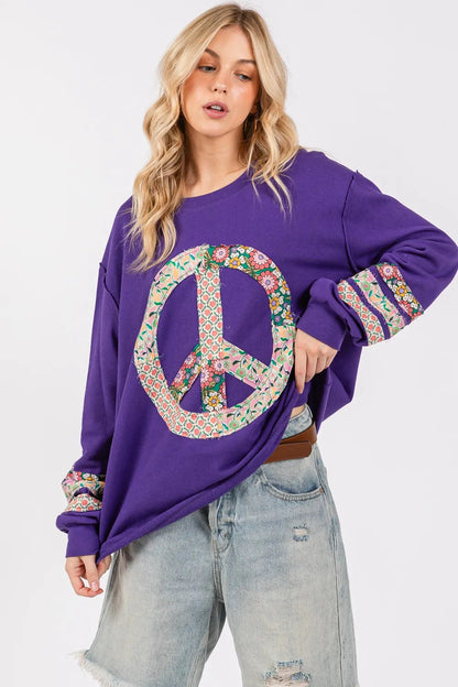 Blusa de manga larga con apliques de paz de SAGE FIG