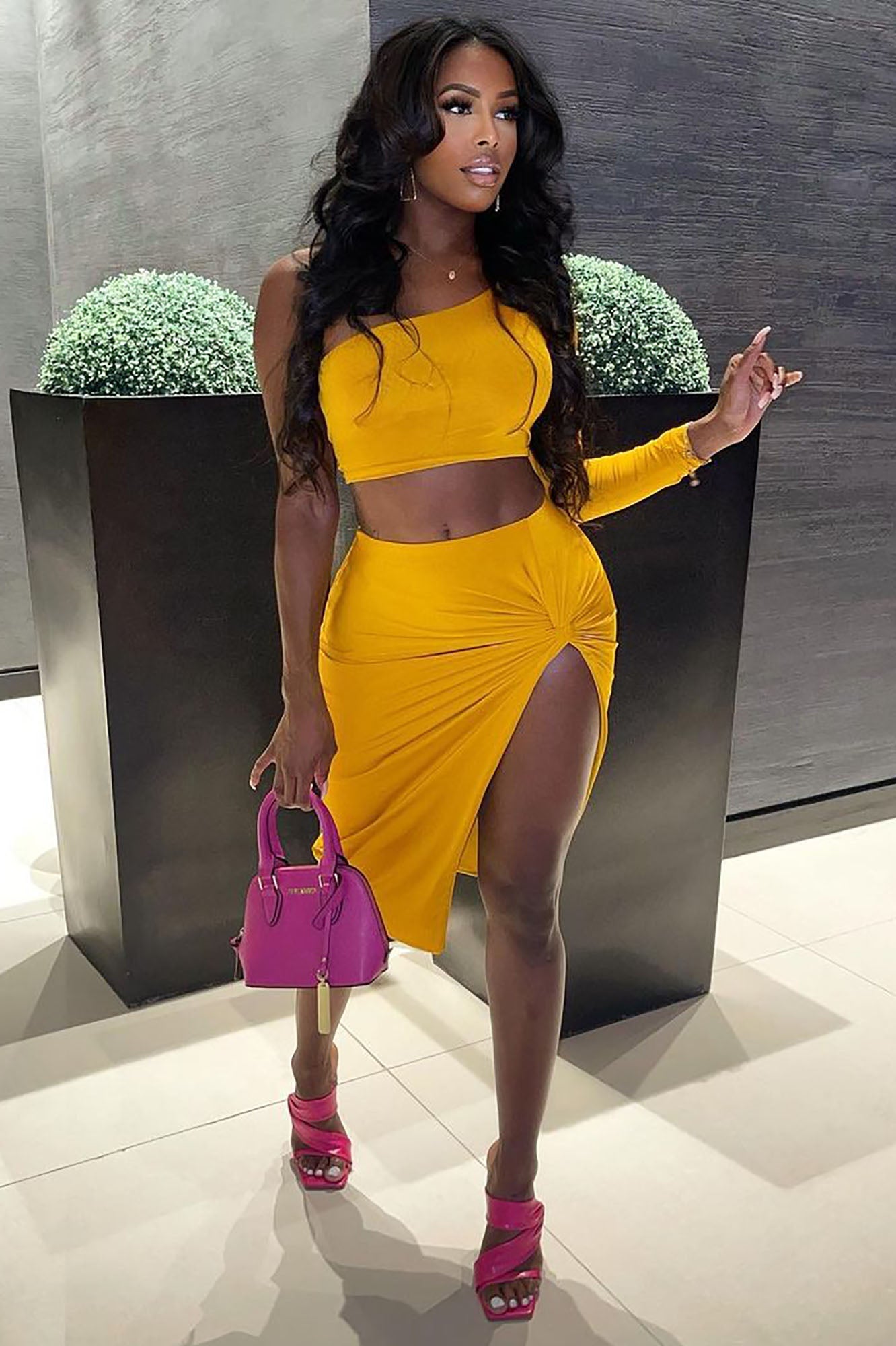 Looking Amazing Skirt Set - Mustard