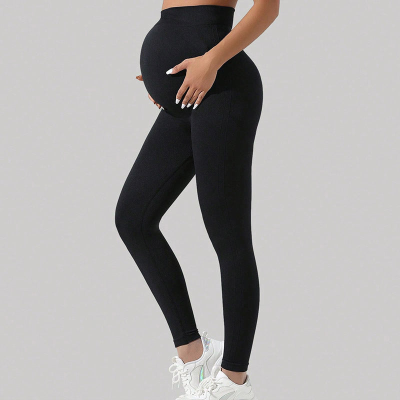 Pantalones de yoga para mujeres embarazadas con soporte abdominal sin costuras