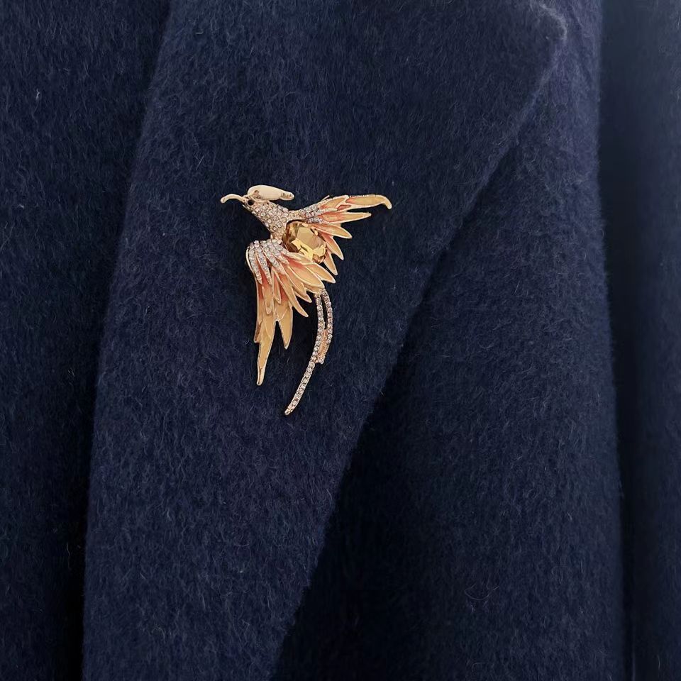 Color Painting Oil High-grade High-end Elegant Phoenix Brooch