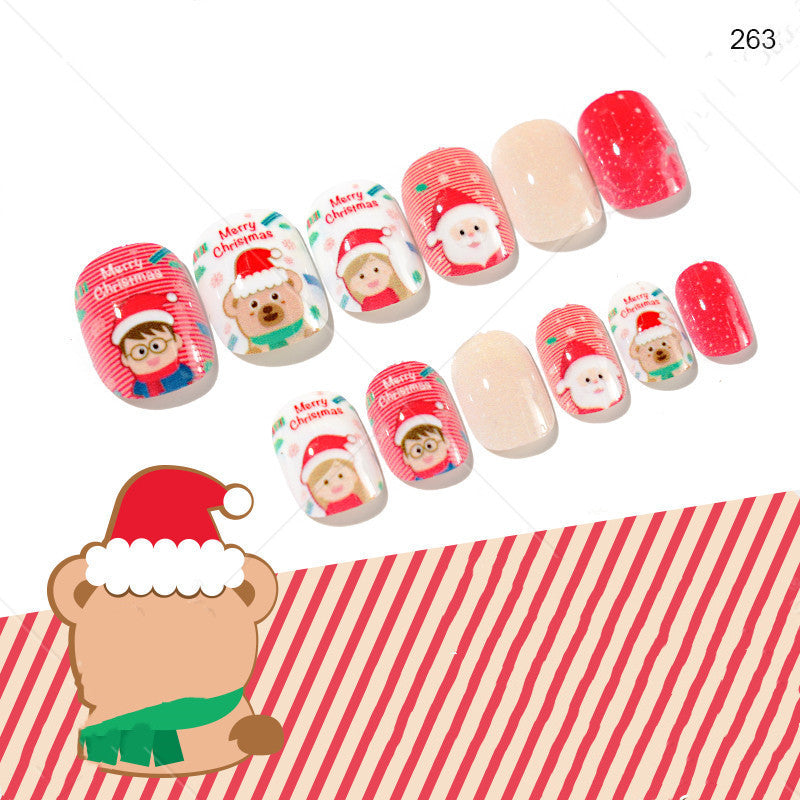 24 piezas de uñas navideñas para niños