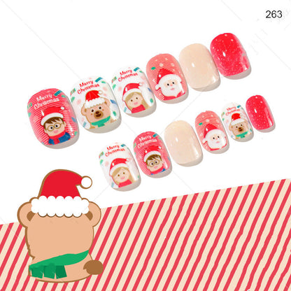 24 piezas de uñas navideñas para niños