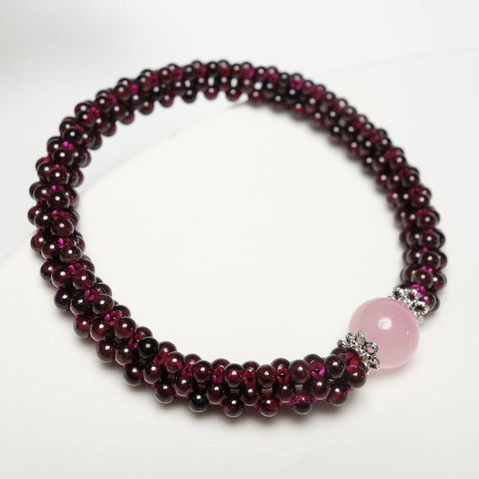 Garnet DIY Hand-knitted Bracelet