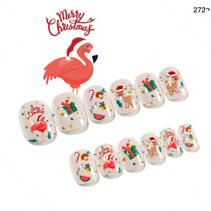 24 piezas de uñas navideñas para niños