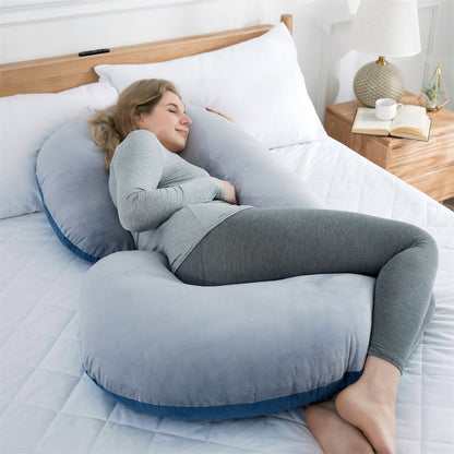 Almohada multifuncional plegable para dormir de cuerpo entero en forma de C para embarazadas