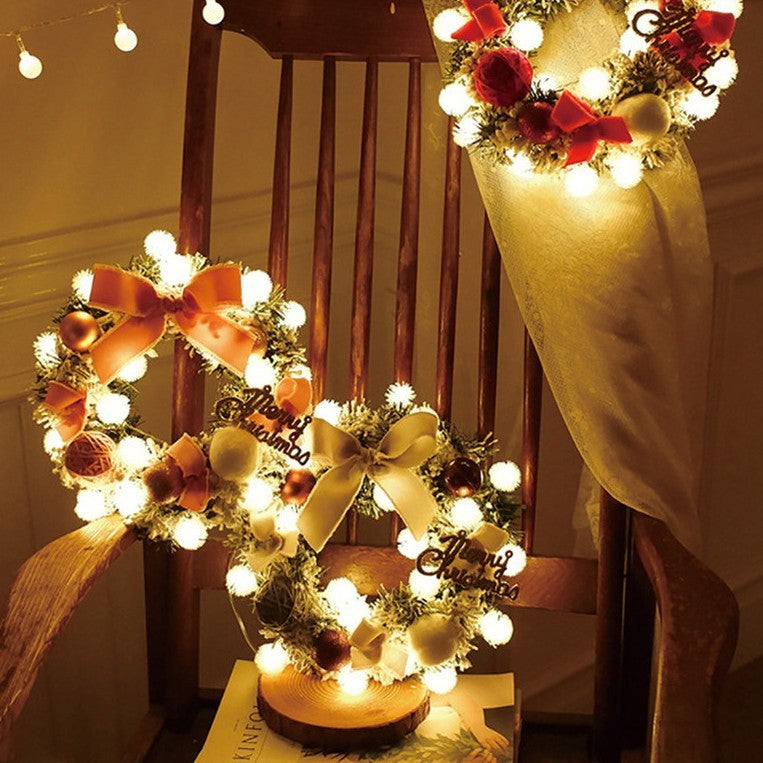 Guirnalda de luces LED con colgante navideño multicolor, paquete decorativo