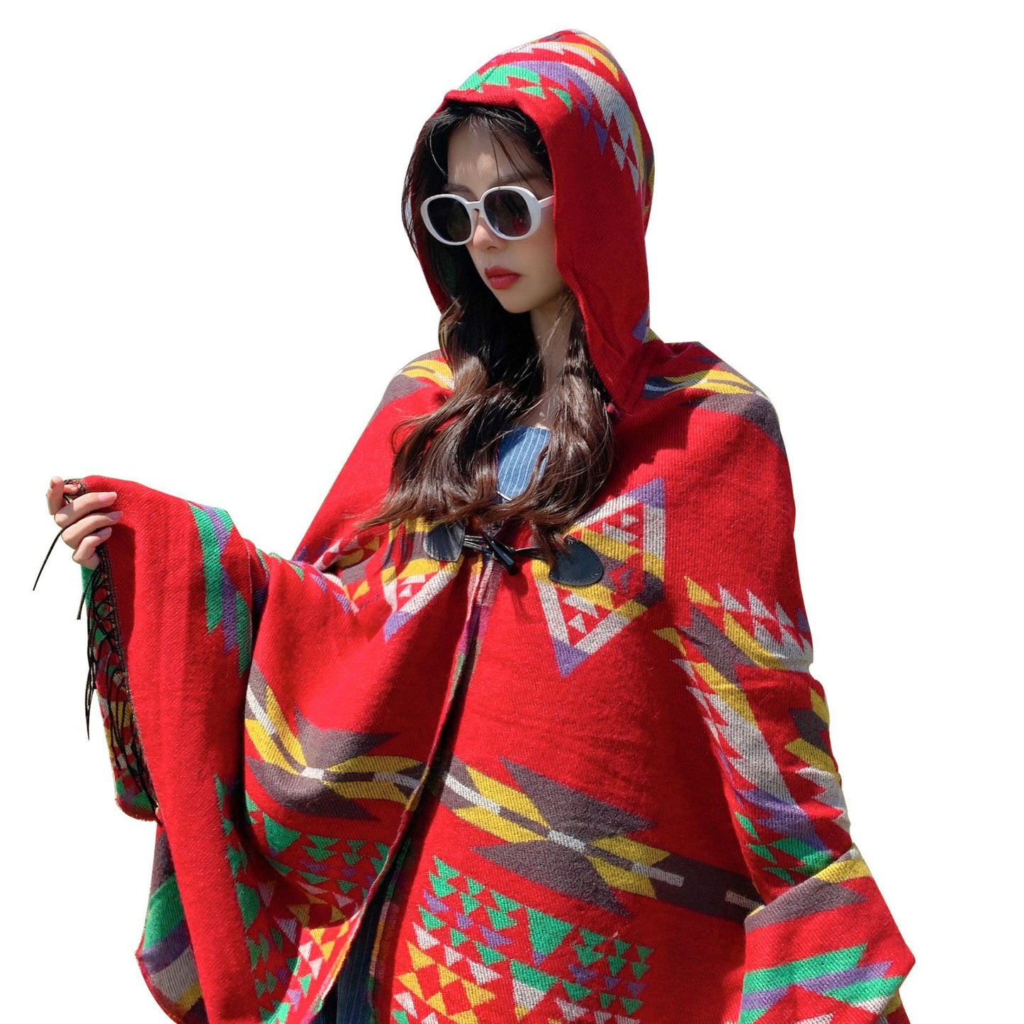 Talma Women's Scarf Dual-use Sun Protection Keeping Warm Cape Coat