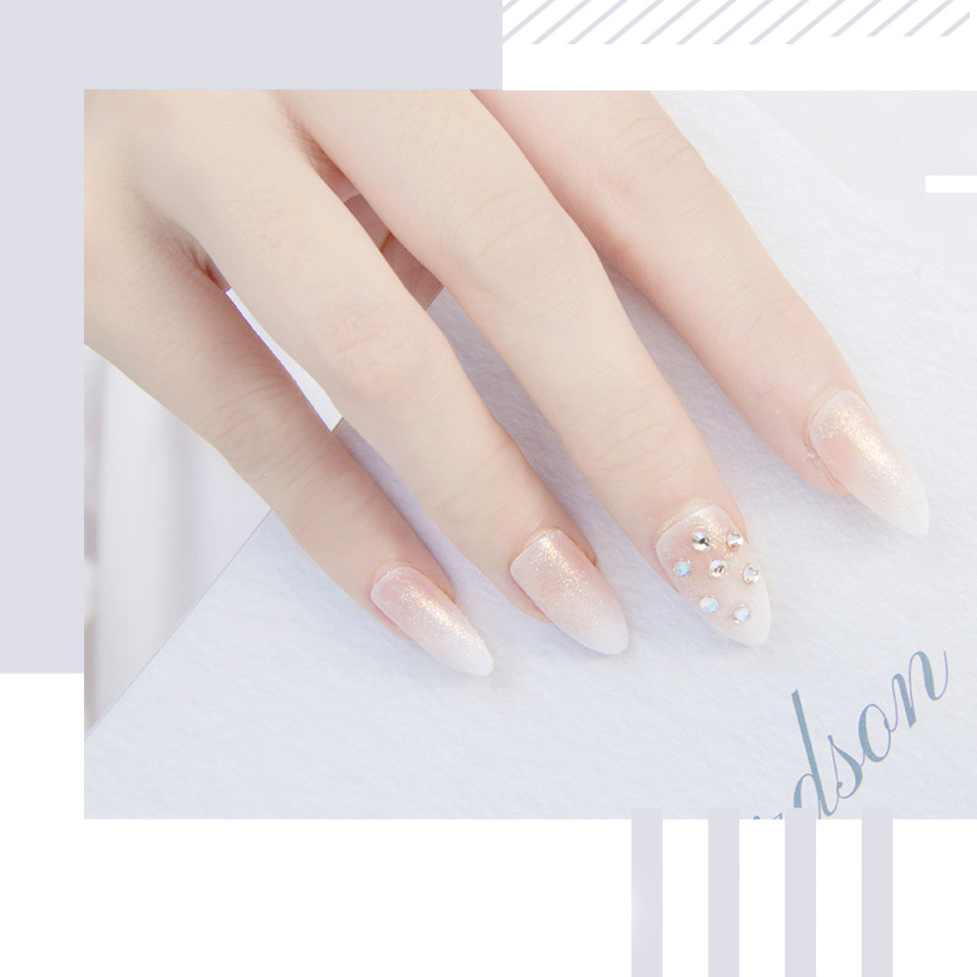 Fashionable Women's Long Pointed Nail Art With Sequins