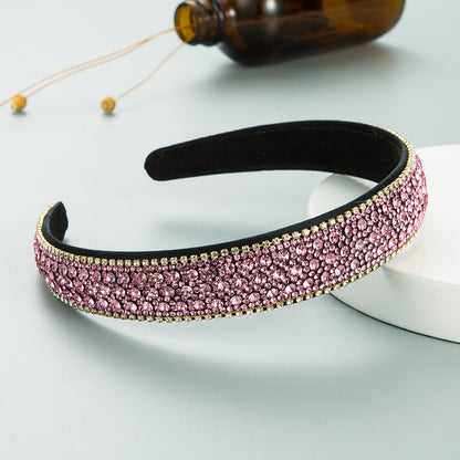 Diadema antideslizante con diamantes de colores de moda para mujer sencilla