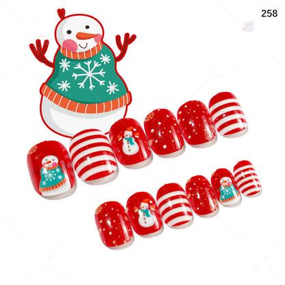 24 piezas de uñas navideñas para niños