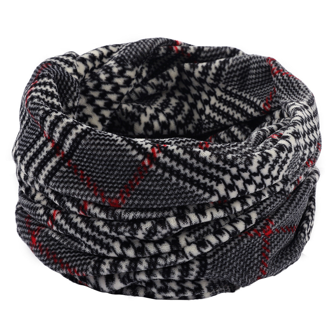 Warm Short Velvet Double-layer Knitted Scarf