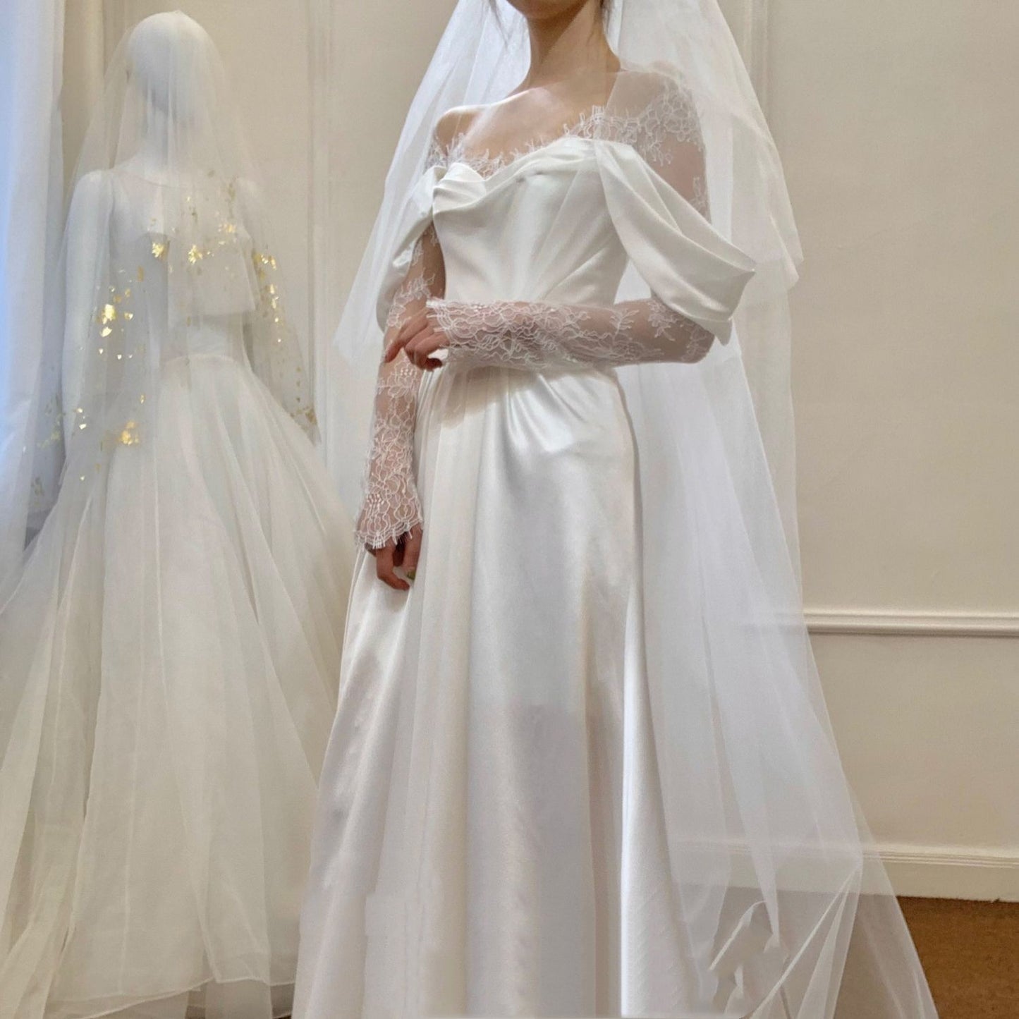 Vestido de gasa para novia, niña francesa