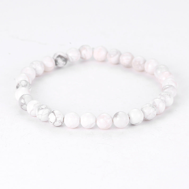 Grade A White Turquoise Single Circle Stretch Bracelet