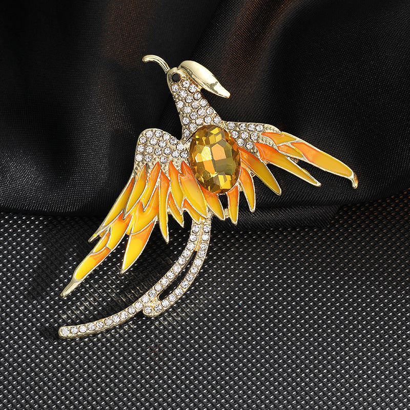 Color Painting Oil High-grade High-end Elegant Phoenix Brooch